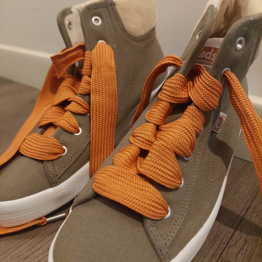 Keds Women's Olive and Orange High-Top Sneakers